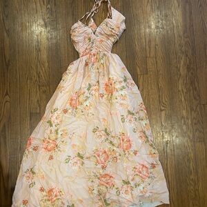 Yumi Kim Floral Backless Dress - Pink and Cream